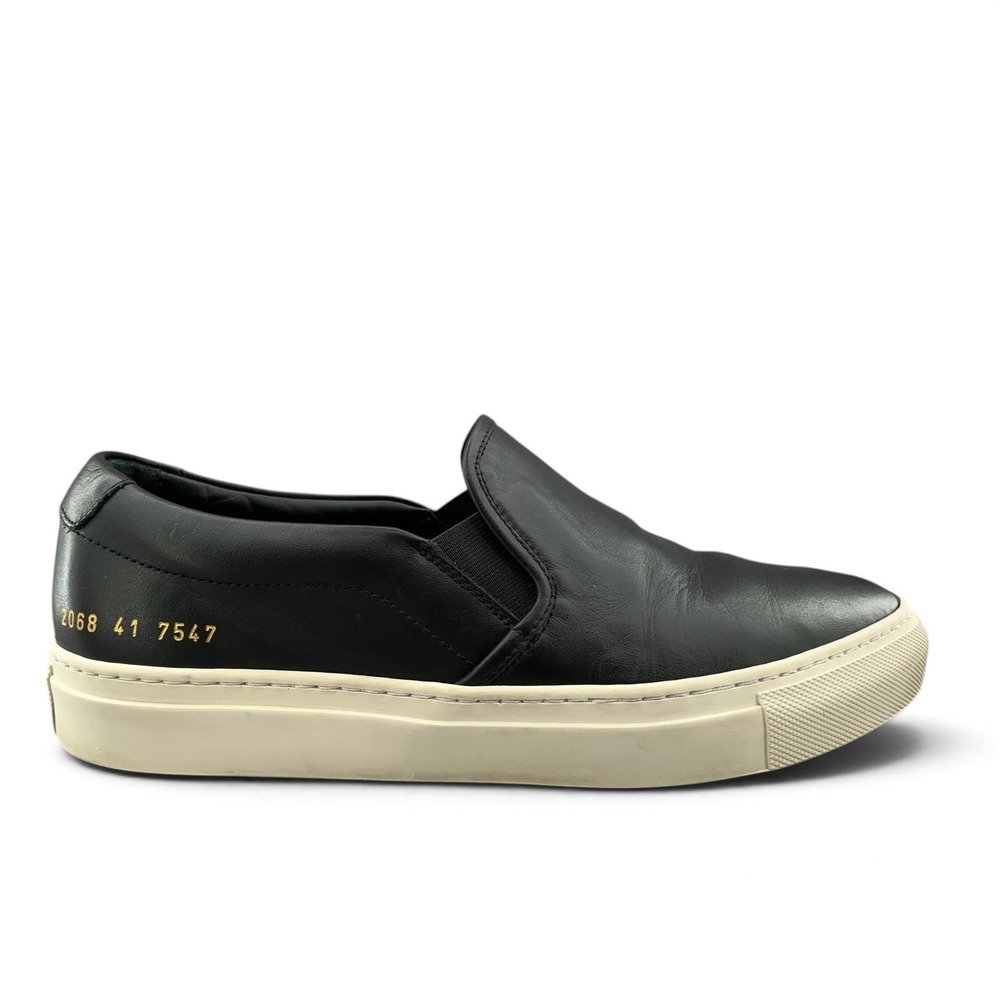 Common Projects Slip On Sneaker Size EU 41 READ DESC Black Leather Made in Italy